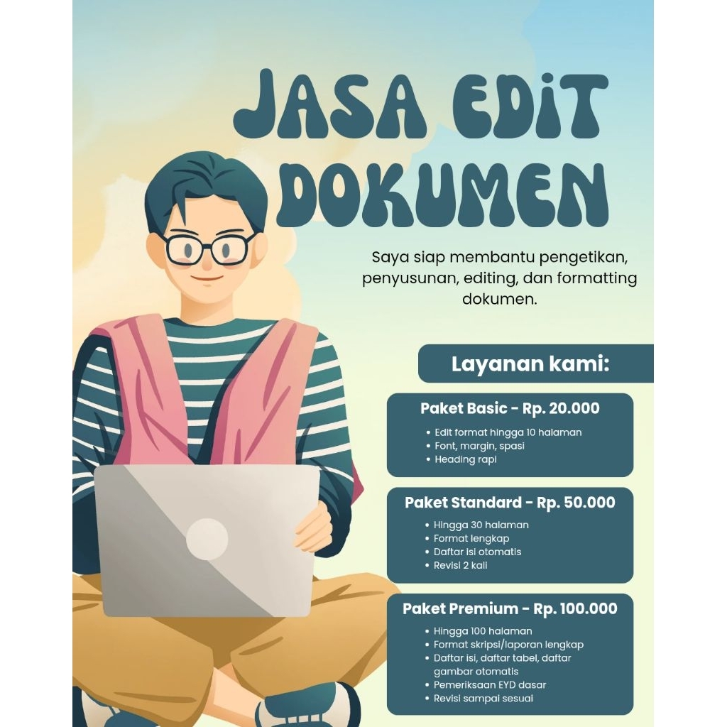 Jasa Edit & Format Dokumen Word | Makalah, Skripsi, Proposal, CV