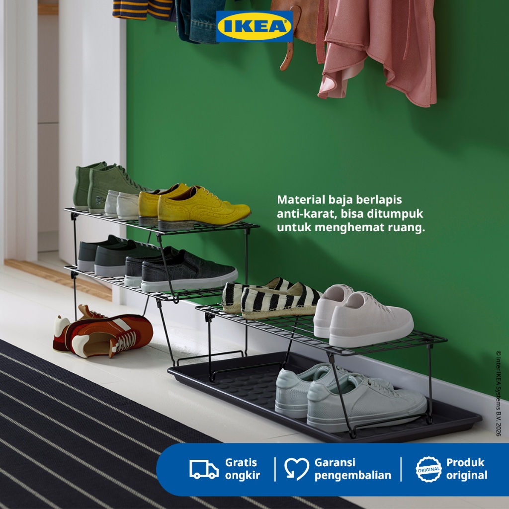 IKEA GREJIG Rak Sepatu Abu Abu 58x27cm