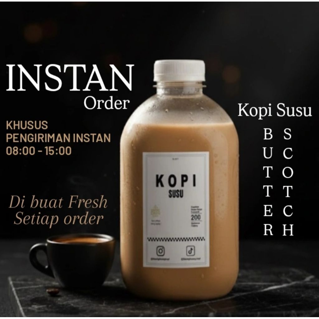 Kopi Susu Butterscotch Sea Salt 1 liter (khusus instan)