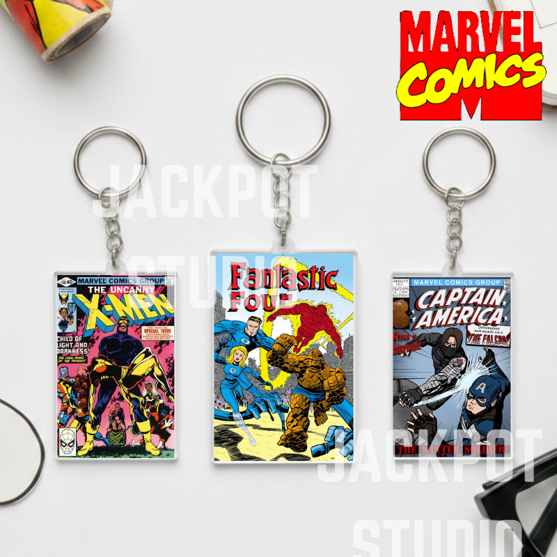 Gantungan Kunci Akrilik Marvel Series – Desain Komik Vintage, Stylish dan Kolektibel