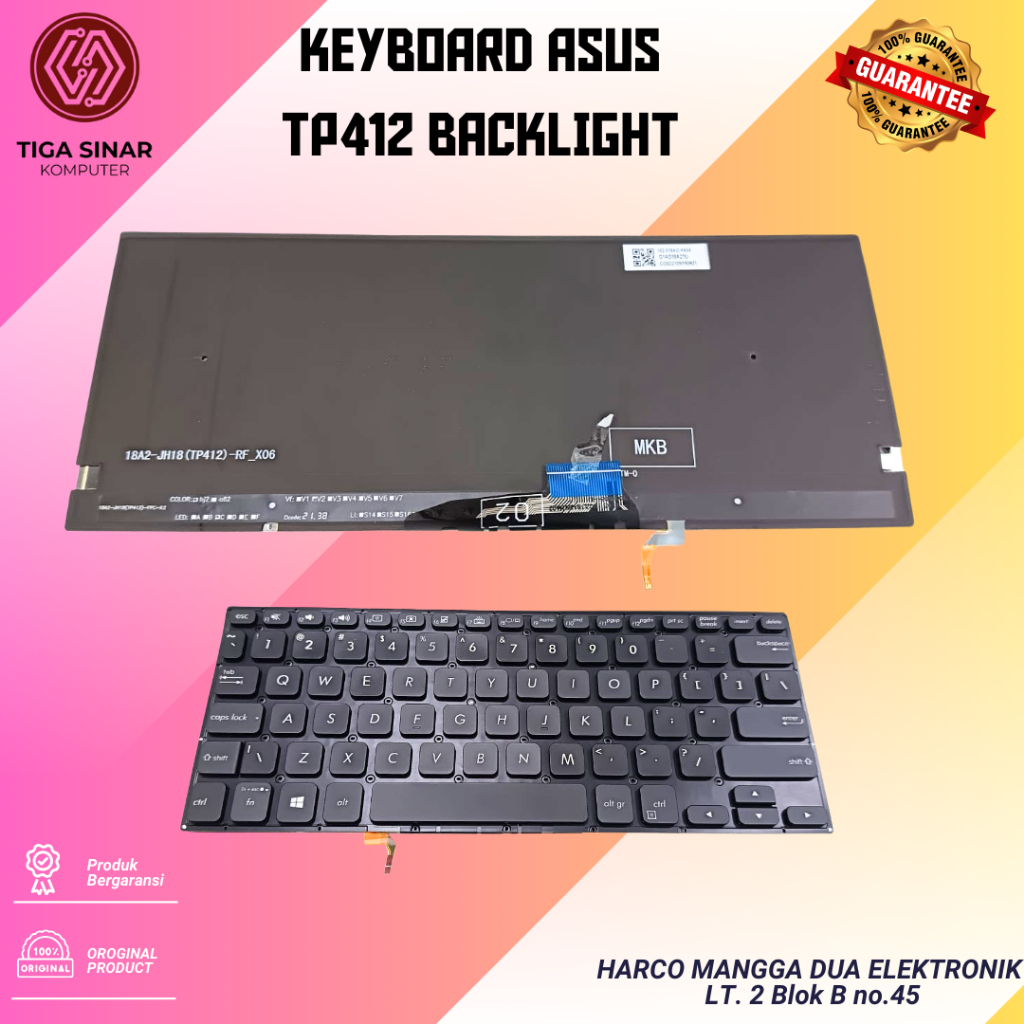 KEYBOARD ASUS VivoBook Flip TP412U TP412UA TP412FA TP412 - BACKLIGHT