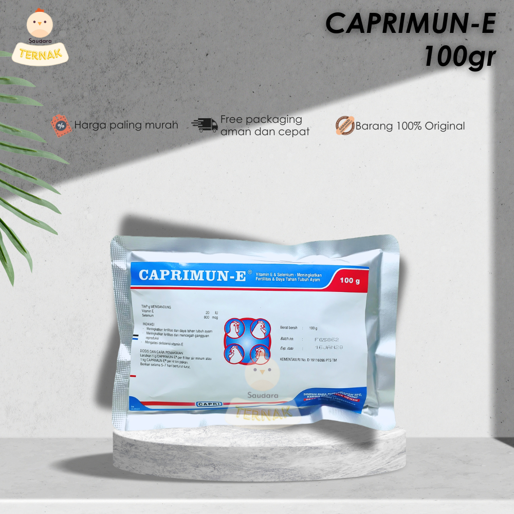 Caprimun E 100 gram Vitamin E Selenium Tingkatkan Produksi Ayam Petelur Layer Sanbe