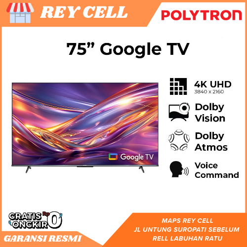 TV POLYTRON 75 INCH UHD 4K SMART GOOGLE TV 75INCH 75UG5959 GARANSI RESMI