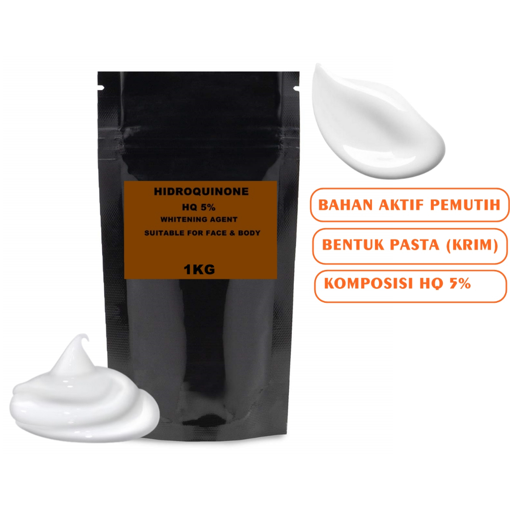 BAHAN AKTIF HYDROQUINONE HIDROQUINON H 5% PEMUTIH KRIM MALAM WHITENING AGENT BAHAN AKTIF PEMUTIH KUL