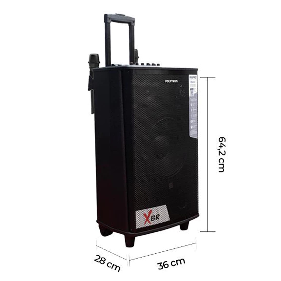 POLYTRON Speaker Aktif Portable PAS PRO10F7 Bluetooth 5.0 3 Way 10 Inch 80W RMS