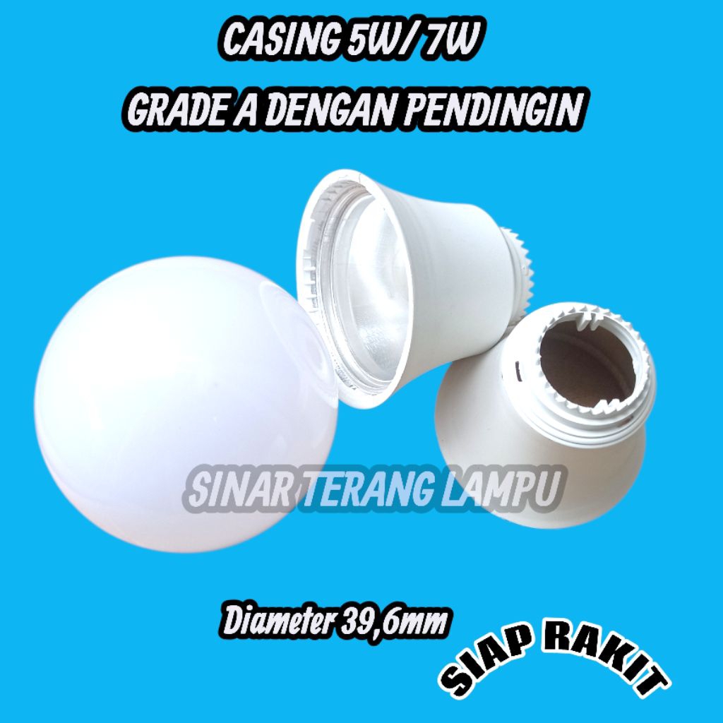 CASING LAMPU LED GRADE A 5W, 7W,9W DENGAN PENDINGIN