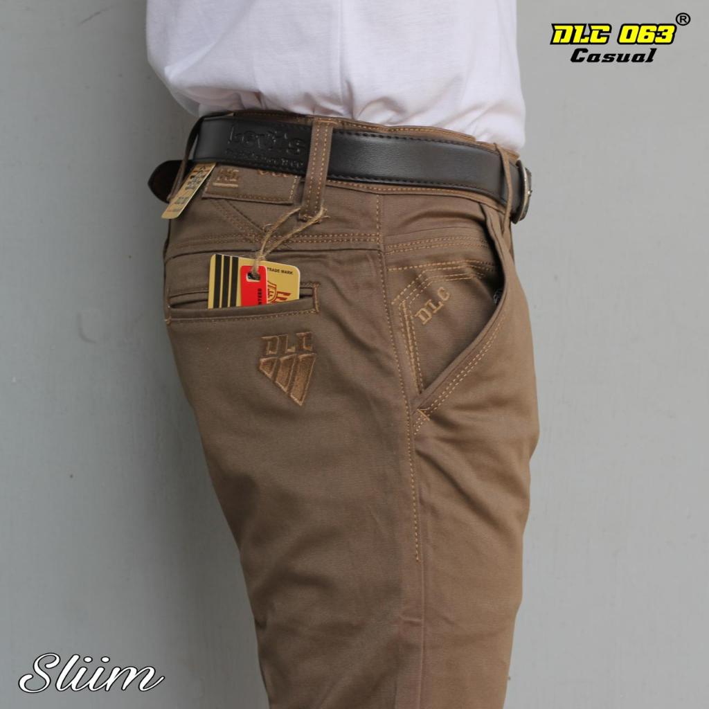 Celana Panjang Pria Slim Fit [Bahan Melar] DLC063 Original Casual