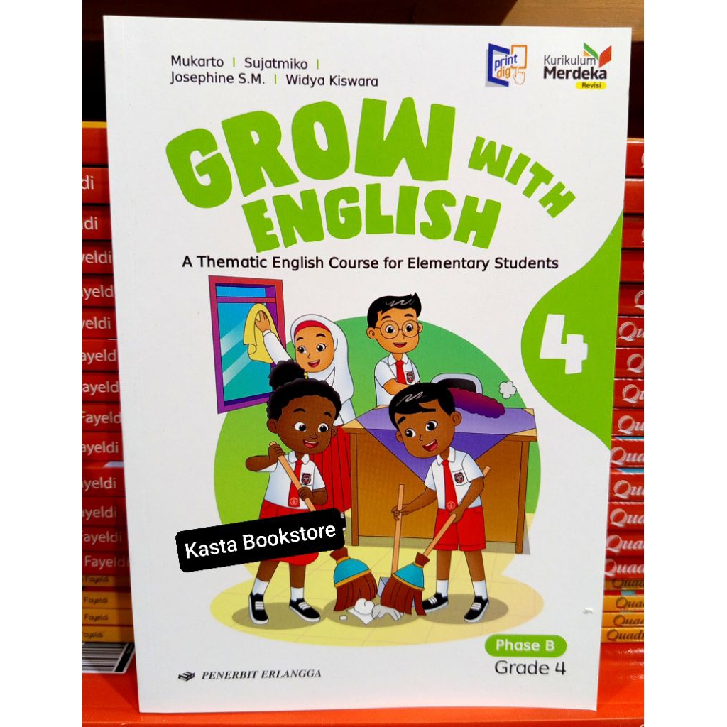 Buku Grow With English Bahasa Inggris Kelas 4 SD Kurikulum Merdeka Revisi Erlangga