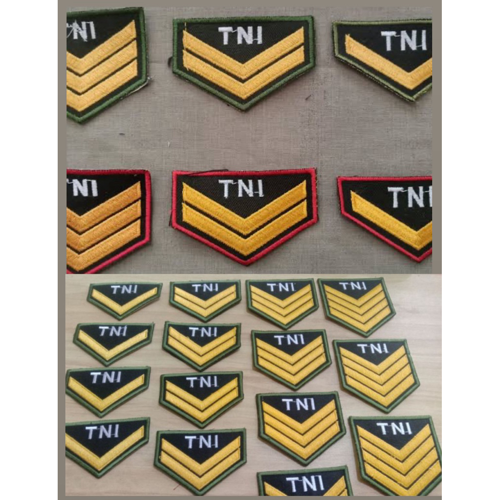 Atribut Bordir Pangkat PDH TNI AD (satu pasang)