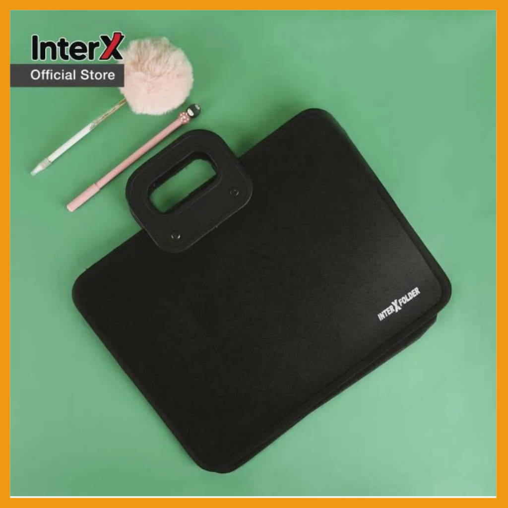 INTER X Folder Carry Bag hitam polos A4 dan F4