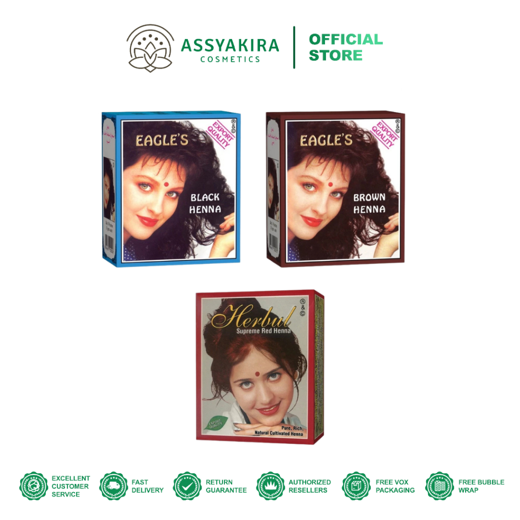 Cat Rambut Eagles Henna Hair Dyes | Cat Rambut Henna Coklat Hitam Burgundy