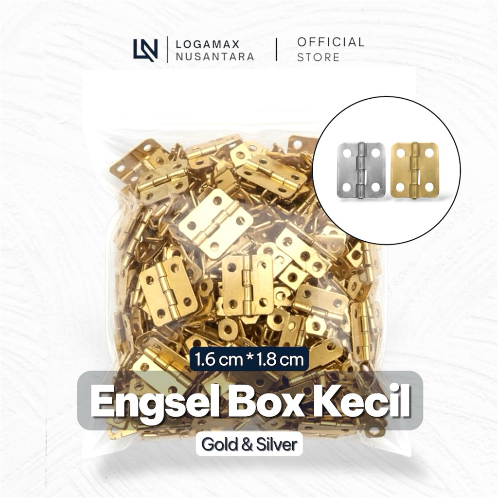 (PER PCS) ENGSEL BOX KECIL 1.8 x 1.6cm/ ENGSEL BOX KAYU / MAHAR BOX / EMAS / GOLD / SILVER / NIKEL