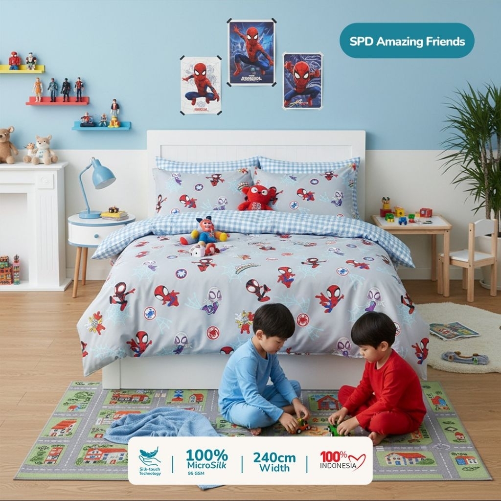 Sprei karakter sprei spiderman amazing friend sprei set ukuran terlengkap sprei custom sprei anak lu