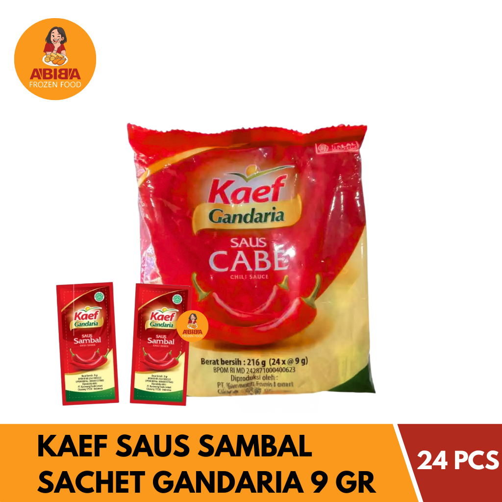 KAEF Saus Sambal 9gr Isi ( 24 Pcs ) Chili Sauce Sachet 9 Gr Extra Pedas - ABIBA