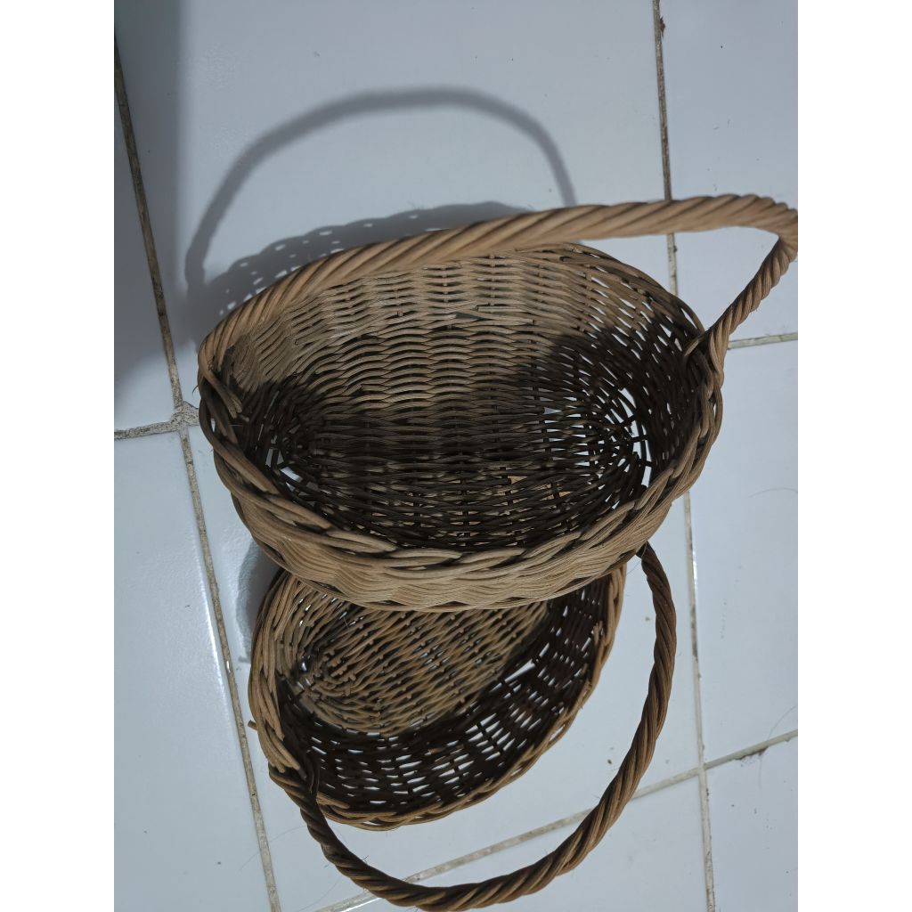 keranjang piknik/keranjang parsel rotan/ keranjang bunga tabur kuburan/Keranjang Rotan Oval Aestheti