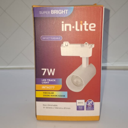 INLITE LAMPU LED TRACK LIGHT 7 WATT TRICOLLOR / LAMPU REL / LAMPU SOROT REL