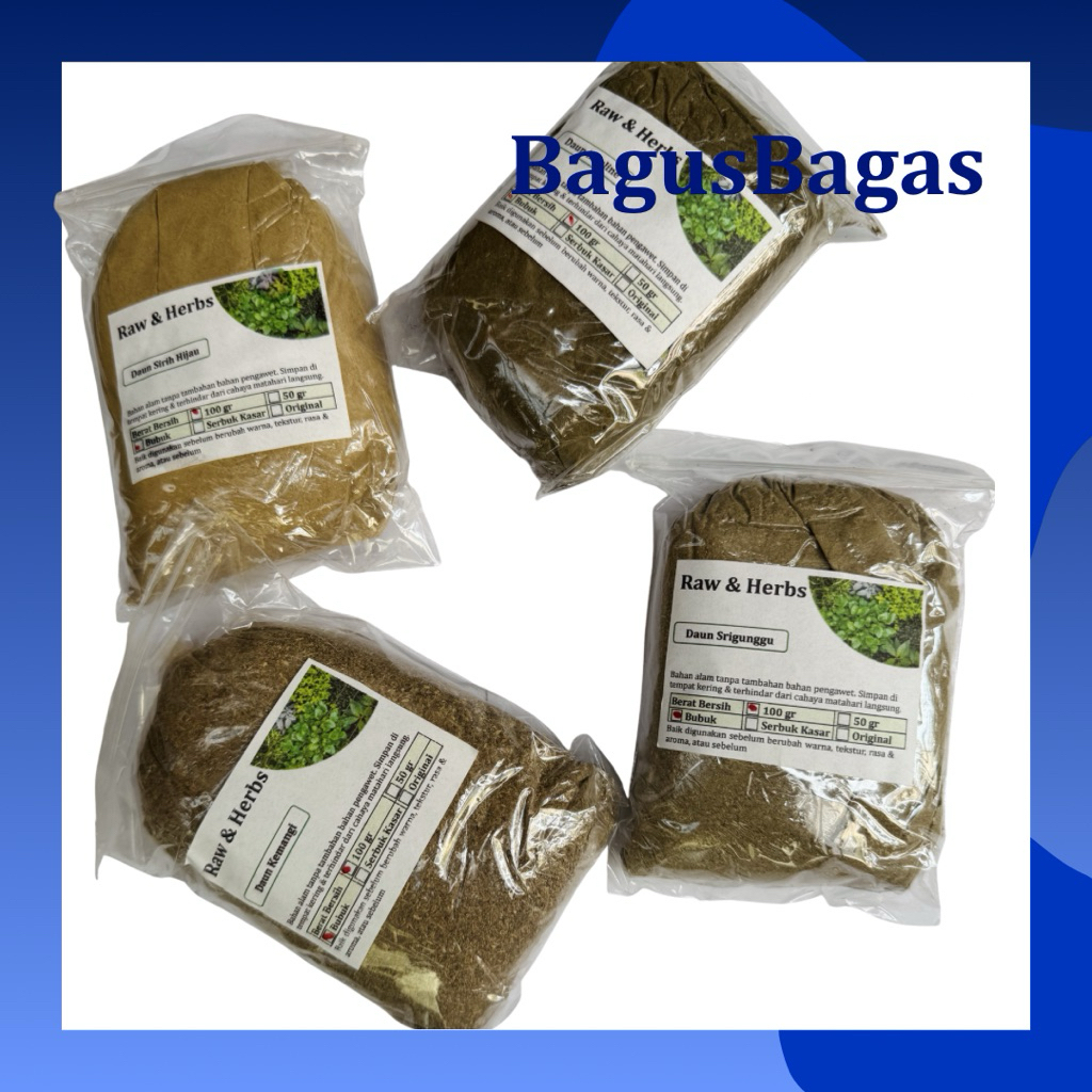 100gr Bubuk Daun Murni Alami Original Herbal JSR Beluntas Bidara Binahong Beluntas Kumis Kucing Cipl