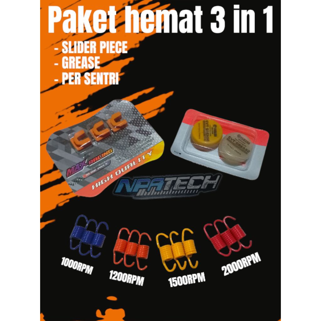 Paket Hemat (3in1) Slider Piece Grease Gemuk CVT Per Sentri Mio Karbu Nouvo Mio J Xeon X-Ride Nmax L