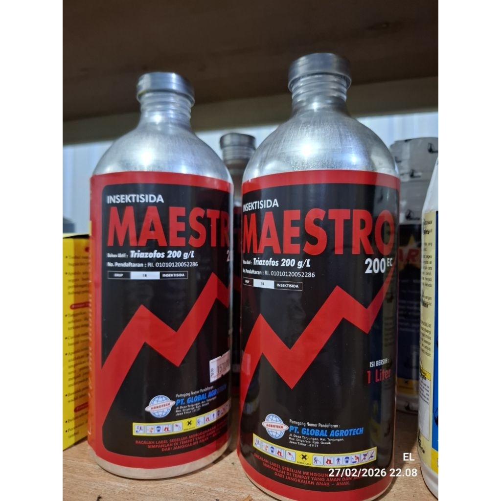 Insektisida Maestro 1 Liter - Efektif Sistemik & Kontak, Perlindungan dari Ulat dan Lalat Buah