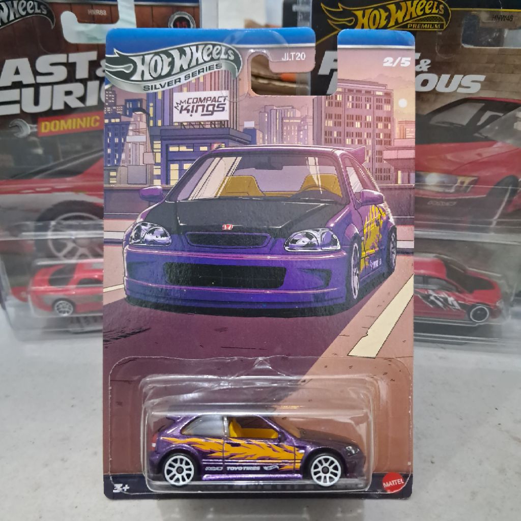 Hot Wheels 99 Honda Civic type-r compact kings- Hot Wheels compact kings 99 Honda Civic type r