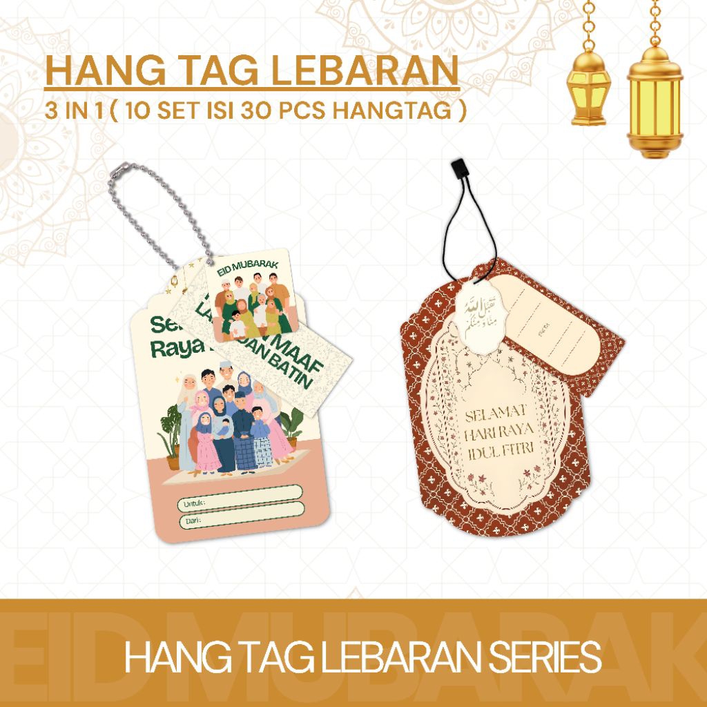 Hang Tag Lebaran Premium 3in1 Hang Tag 10 Set isi 30 Pcs Hang Tag Idul Fitri Hampers Idul Fitri
