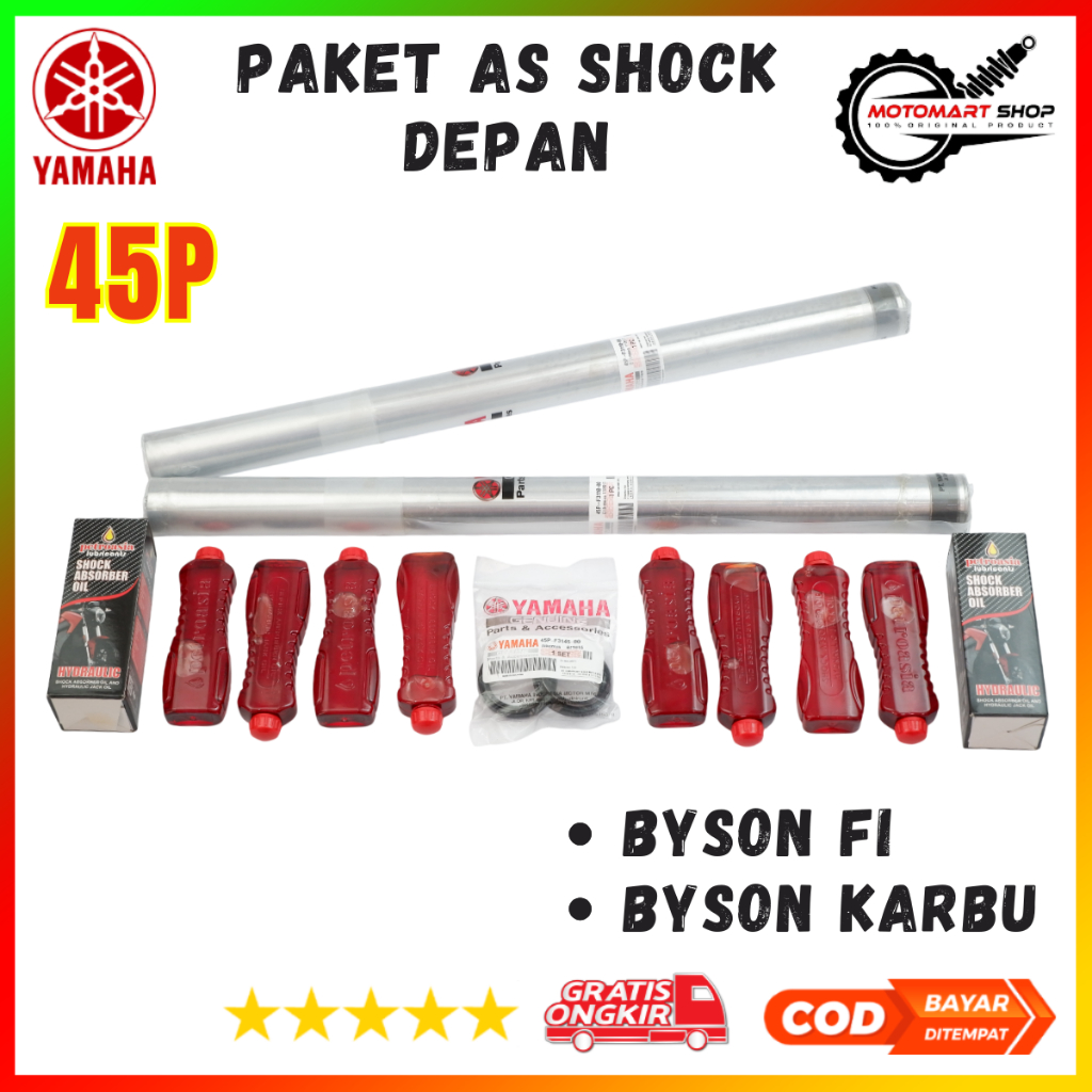 As Shock Depan Byson Karbu Ori / Paket Komplit As Shock Depan Yamaha Bison - 45P