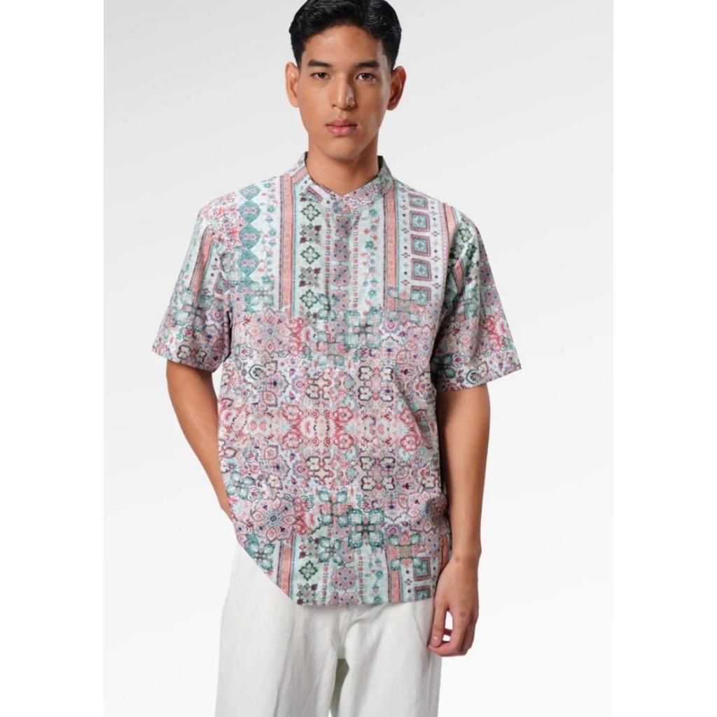 Benang Jarum Marchesa Men Shirt - Zellige Baju Koko Baju lebaran Kemeja Pria