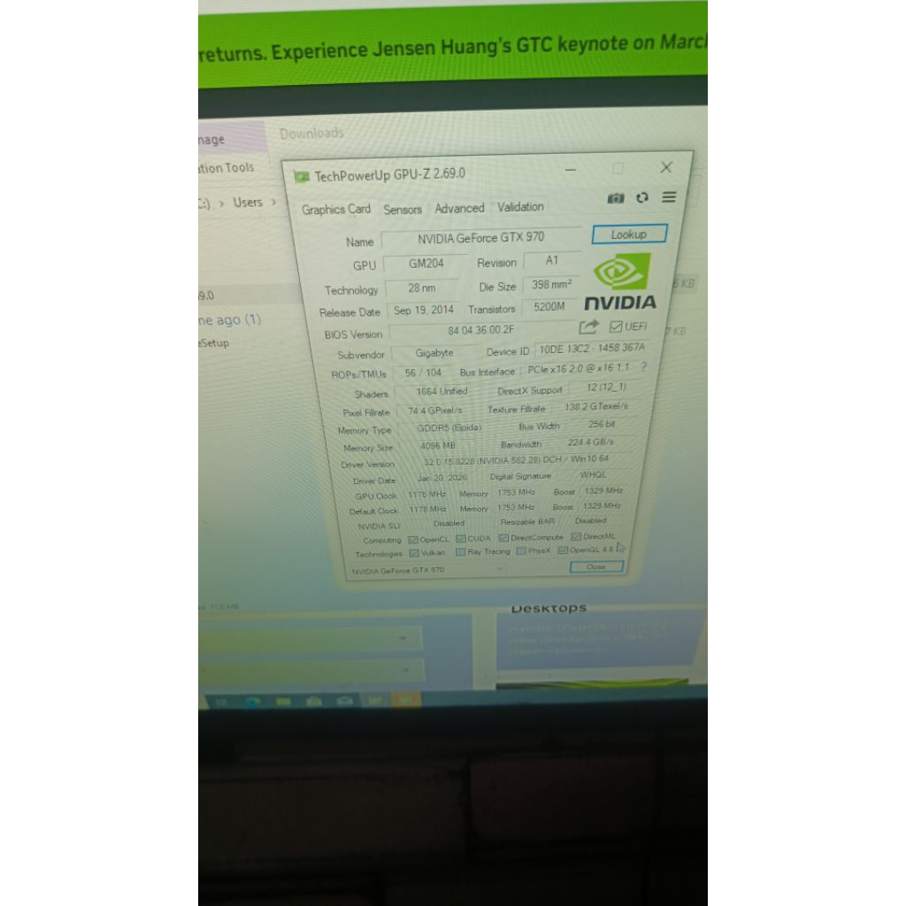 Gigabyte GTX 970 4GB DDR5 256 Bit