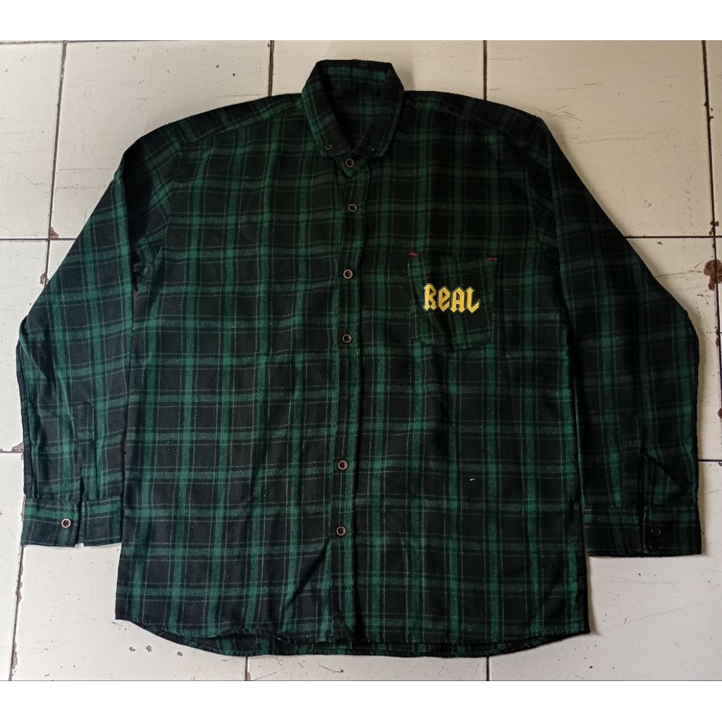 Kemeja flannel hitam merah real skateboard ld 120 p 75 kemeja band kemeja skateboard kemeja skena ke