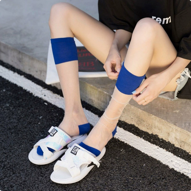 Kaus Kaki Stoking Transparan Spandex Wanita Fashion Women Ultra Thin Transparent Crystal Silk Sheer 