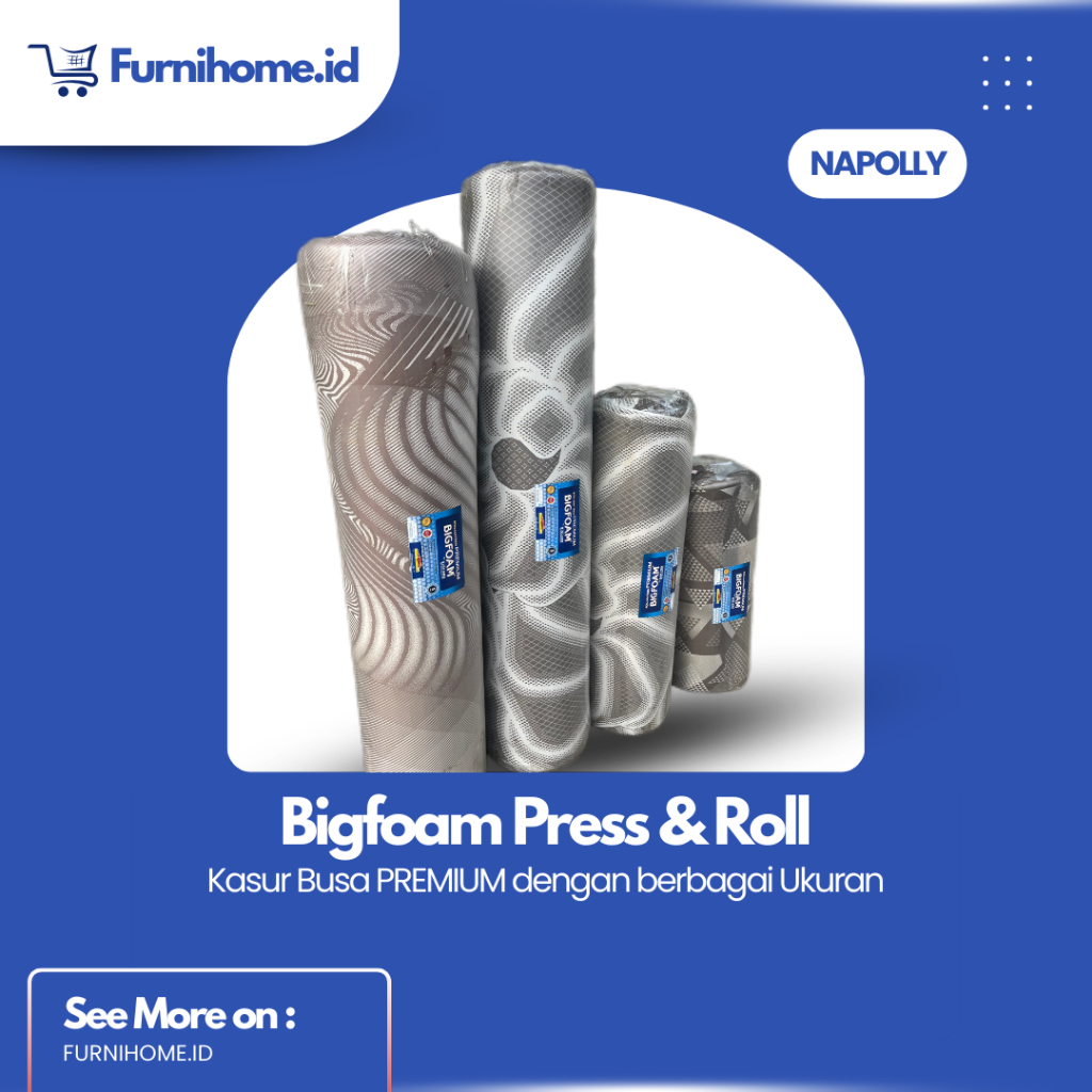 Napolly Bigfoam Press and Roll Kasur Busa Premium Vacuum Pack Berbagai Ukuran