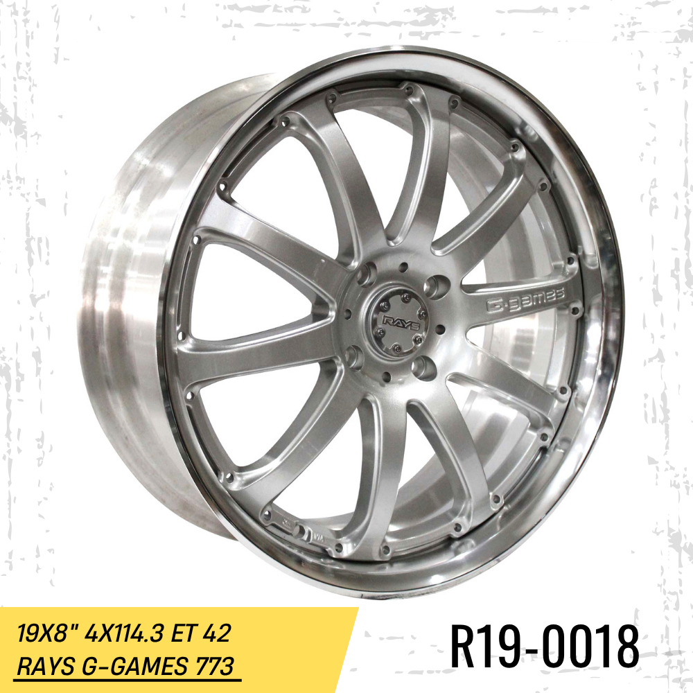 SALE Velg Mobil R19 19 Lebar 8'' Pcd 4x114 Offset 42 RAYZ G-GAMES 773 JPN Silver
