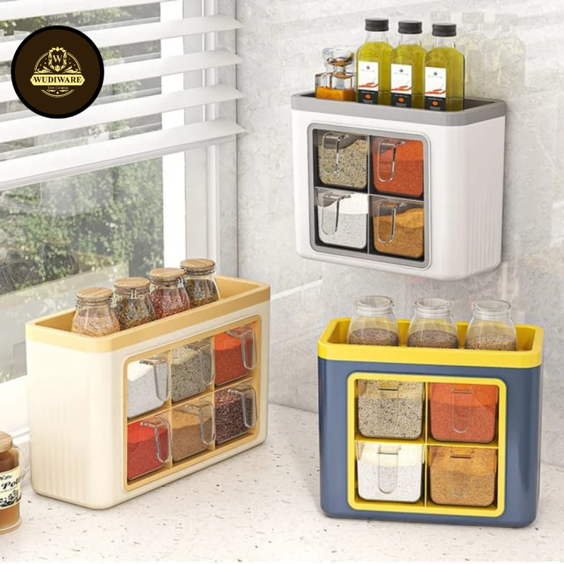 Tempat Bumbu dapur C06 Tempat Pisau Rak Dapur Bumbu 4&6 Laci Tempat Bumbu Tempel Rak Bumbu Tempel