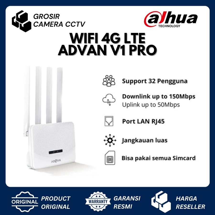 ADVAN V1 PRO WIFI 4G UNLOCK ALL OPERATOR 4G LTE MODEM WIFI ROUTER SIM CARD - ORIGINAL RESMI ADVAN