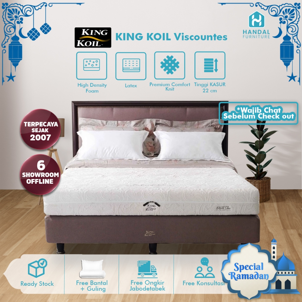 Kasur Full Latex King Koil Viscountes Anti Bakteri Medium Tebal 22cm ORIGINAL Springbed
