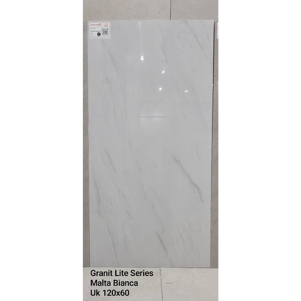 Granit Lantai Glossy Sun Power Malta Bianca Ukuran 120x60-Granit Murah Glaze polish