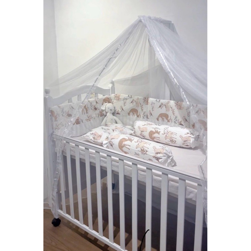 Preloved Box Bayi Little Equi Petite Nursary Brown Bear + kelambu + bantal guling + bedding set