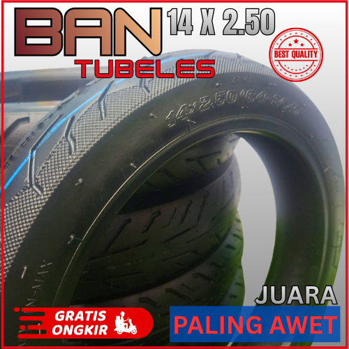 Ban Luar Sepeda Listrik E-bike E Bike 14x2.50 /14 x 2.50 Tubeles Selis PACIFIC, EXOTIK, GODA, UWINFL