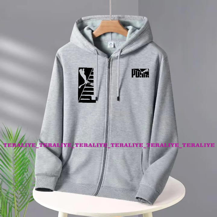 NEW Jaket Hoodie Zipper PUMA Pria Wanita Remaja Dewasa SIZE M L XL XXL 3XL Bahan Katun Modis Dan Tre