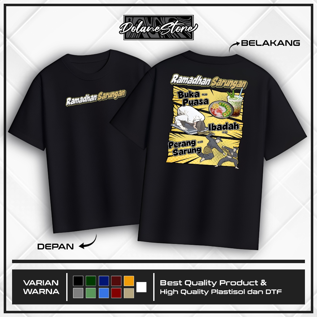 KAOS KEKINIAN RAMADHAN SARUNGAN - BAJU DISTRO RAMADHAN PERANG SARUNG | FASHION PRIA & WANITA