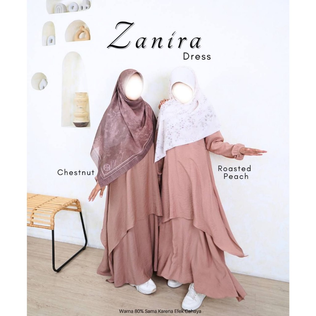 Zanira Dress by Pelangi Hijab PH | elegan syari ademm ironless ekonomis