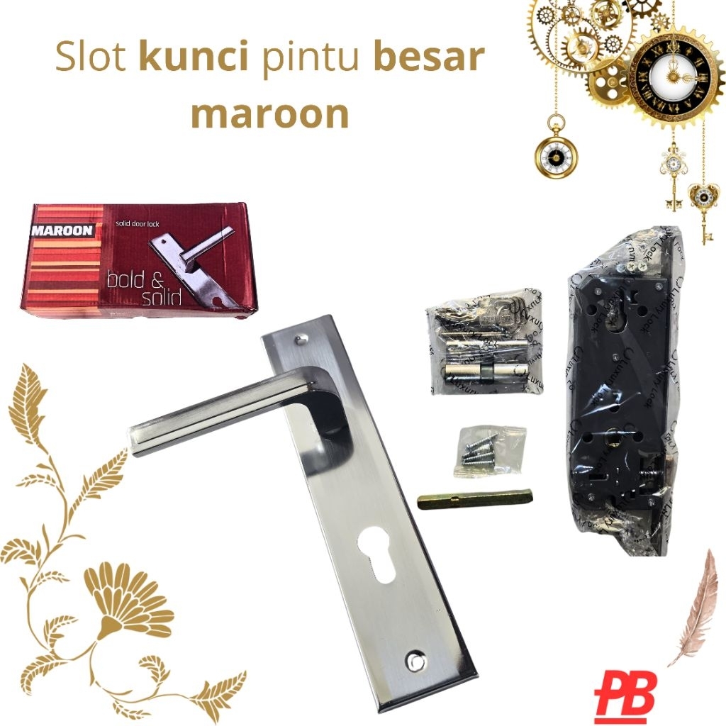 Kunci Pintu / Slot Pintu BESAR MAROON KOTAK
