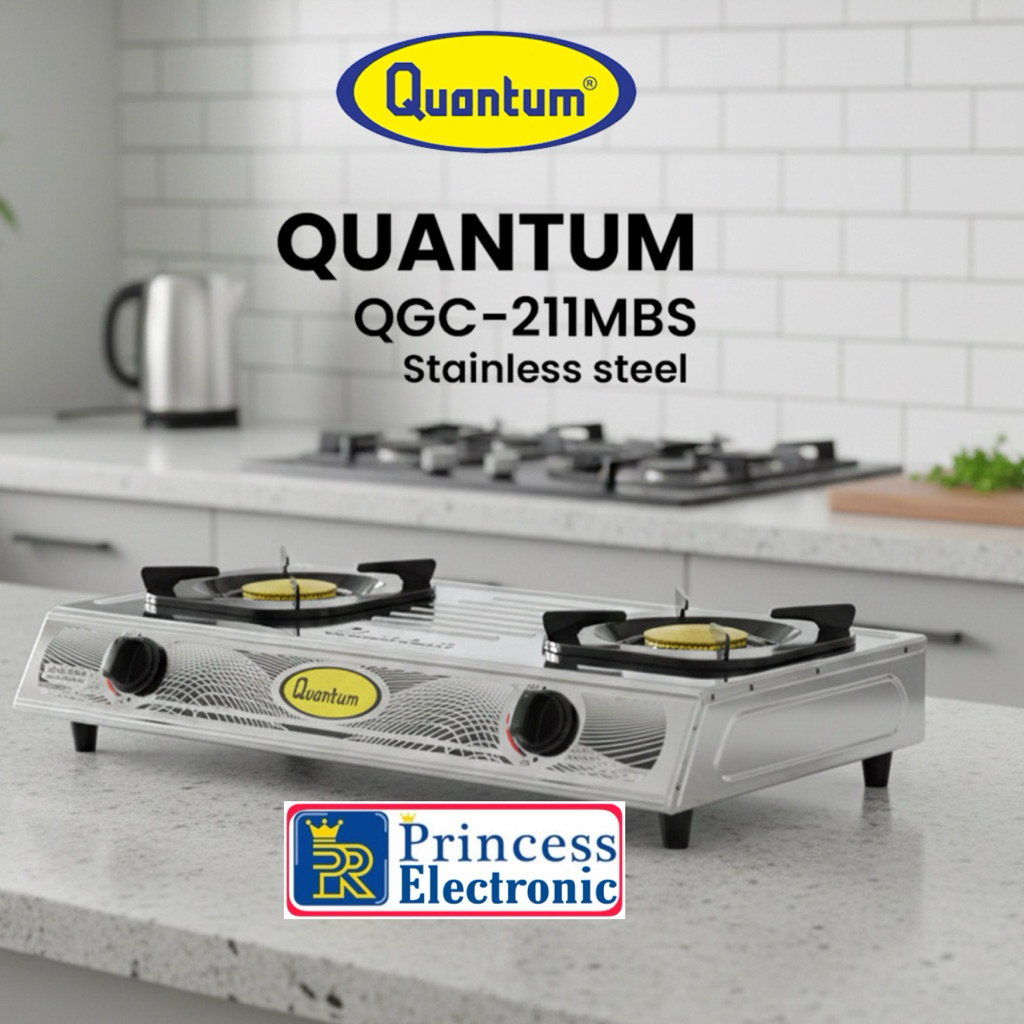 QUANTUM Kompor Gas 2 Tungku QGC-211MBS Stainless