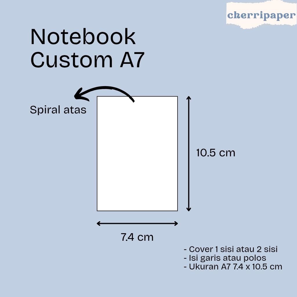cherripaper - Notebook Custom A7 Buku Tulis A7 Notebook Souvenir Custom Notebook Seminar Custom Desi