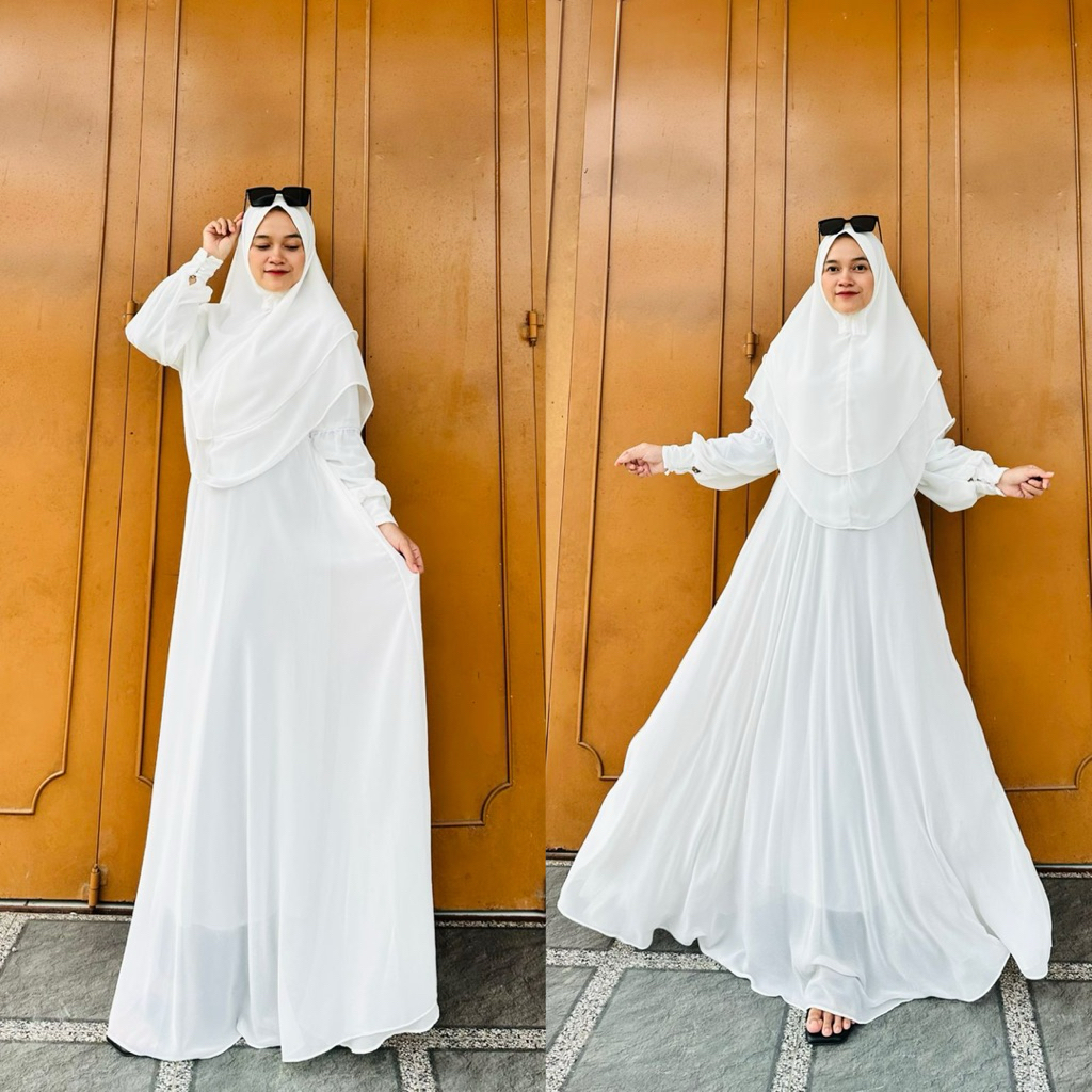 Azzura Set Syari Ceruty Babydoll Premium All Size Ori Arraffa Syari