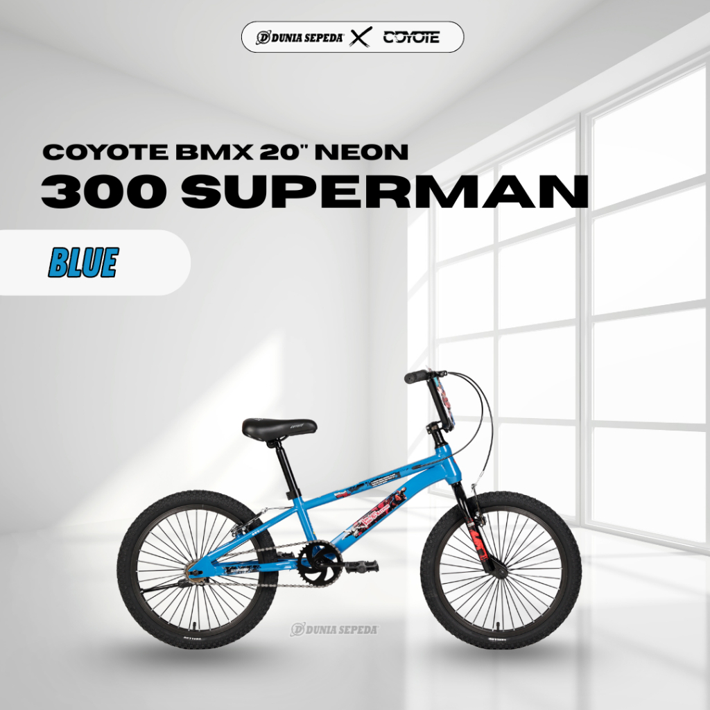 SEPEDA BMX 20 COYOTE NEON 300 300D MOTIF SUPERMAN - SEPEDA BMX 20" ELEMENT COYOTE NEON