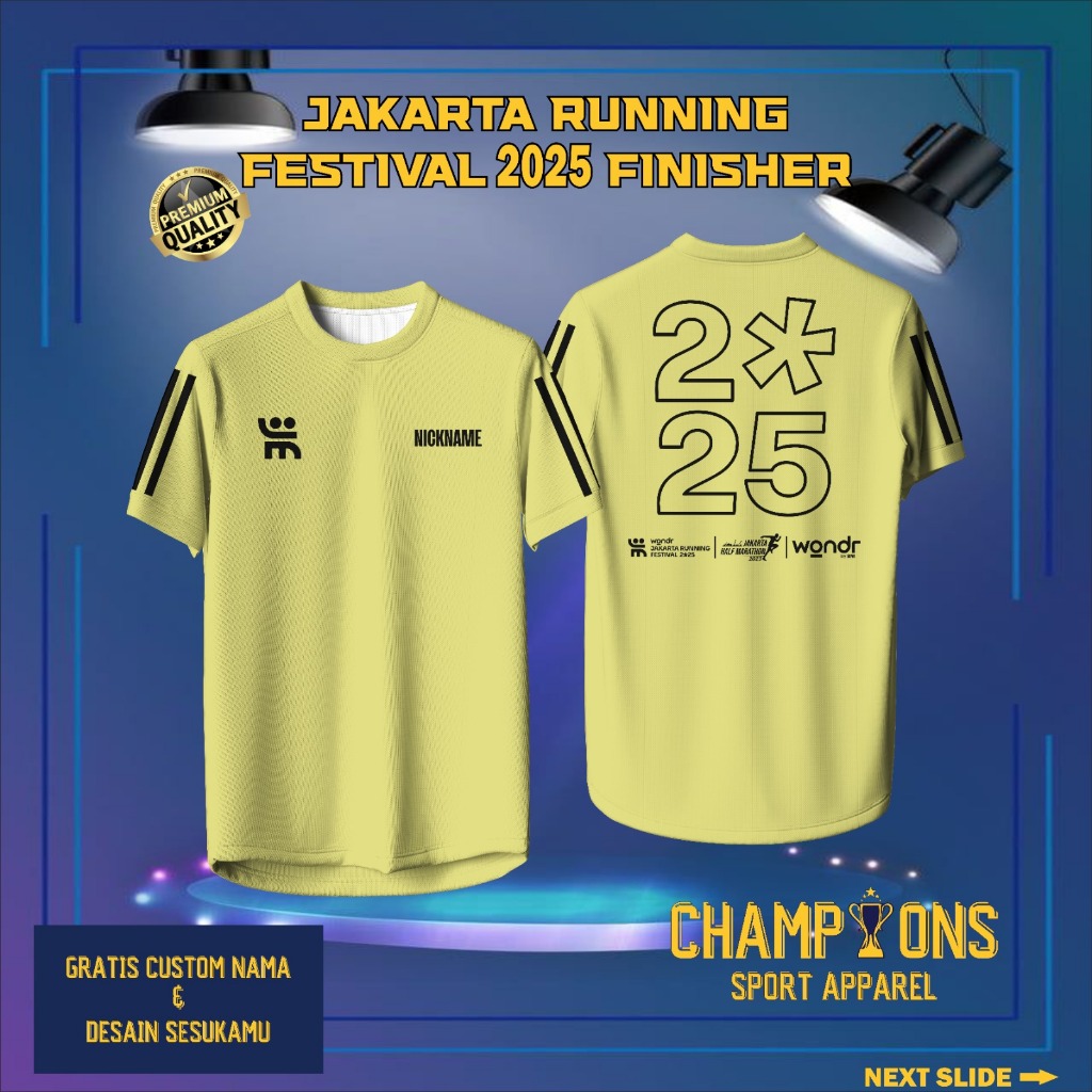 Jersey JAKARTA RUNNING FESTIVAL 2025 – Gratis Custom & Berbahan Dryfit, Full Printing