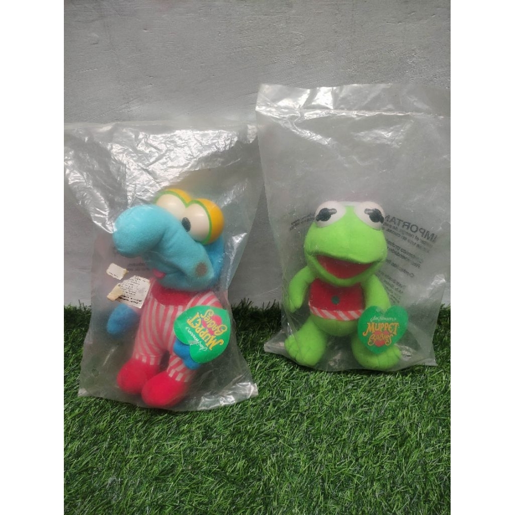 Boneka kodok kermit dan gonzo muppet babies original mc d segel