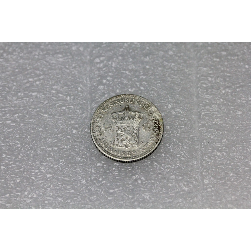 koin 1/2 gulden (halve gulden) Belanda tahun 1929