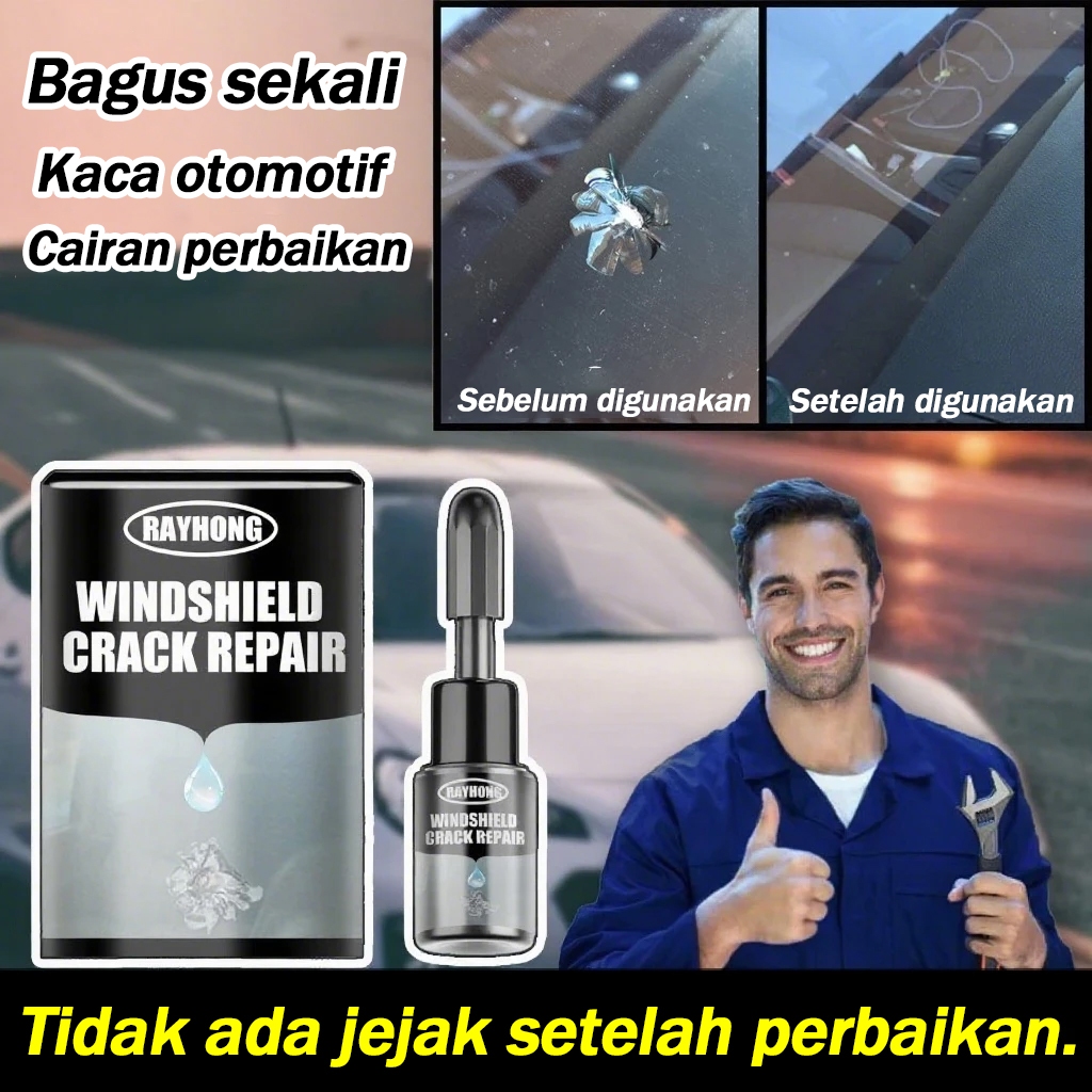 Perbaikan 100% lem kaca depan mobil retak tanpa bekas original glass repair kit lem perekat kaca ret